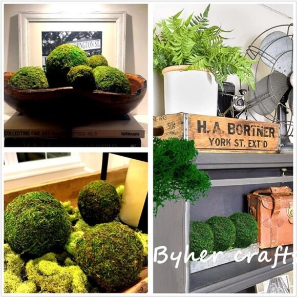 Moss Balls, 18 PCS Decorative Balls for Centerpiece Bowls Natural Dried Balls - Picture 3 of 8